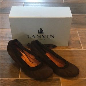 Blk/Brn Suede Lanvin Kitten Heel Pumps- Sz 41